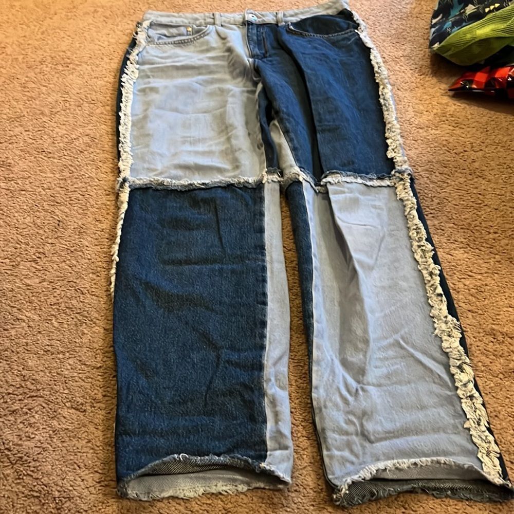 Urban outfitters ragged mom patchwork jeans 32 - Picture 7 of 11